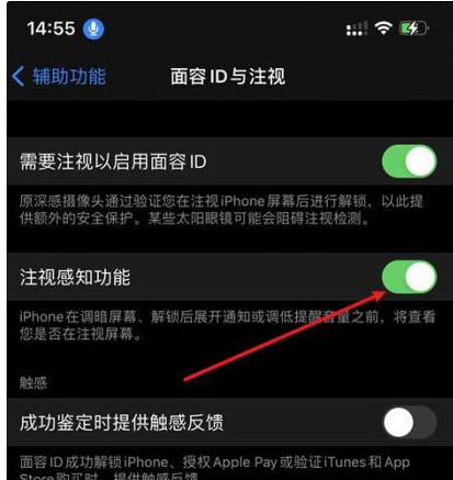 鼎湖苹果14维修网点分享iPhone14注视感知功能有什么用 